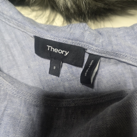 Theory One-Shoulder Dress in Soft Gray - Picture 4 of 4